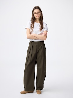 Chino Pleated Barrel Pants