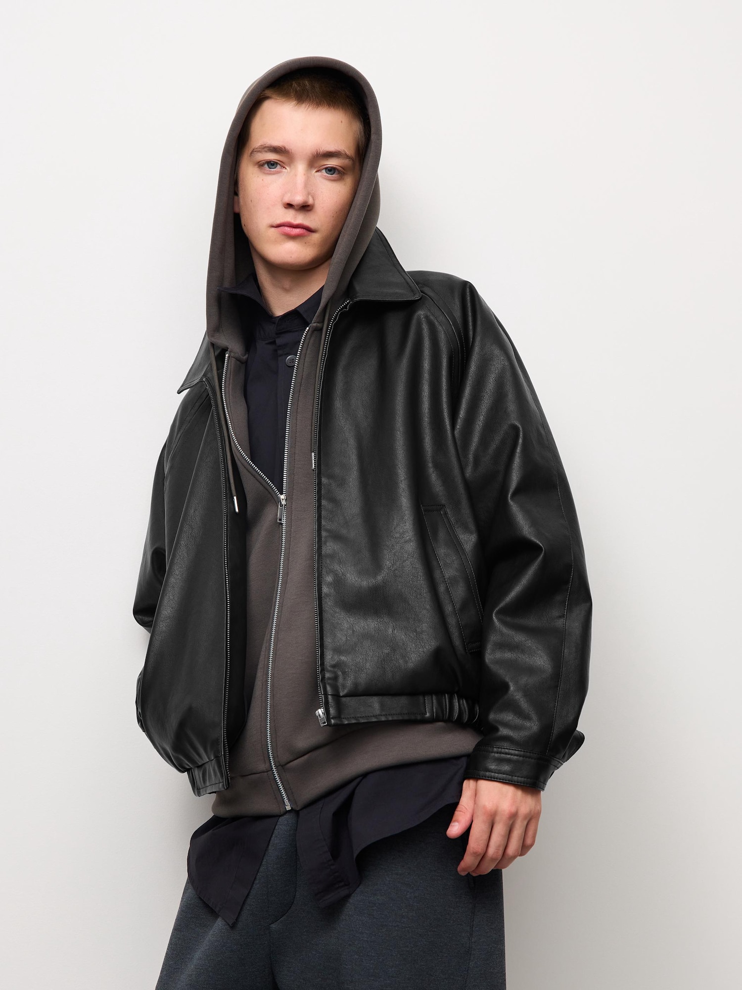 Men's Faux Leather Zip Jacket | MN | GU US