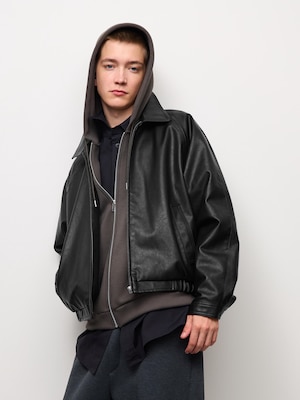 Faux Leather Zip Jacket | MN