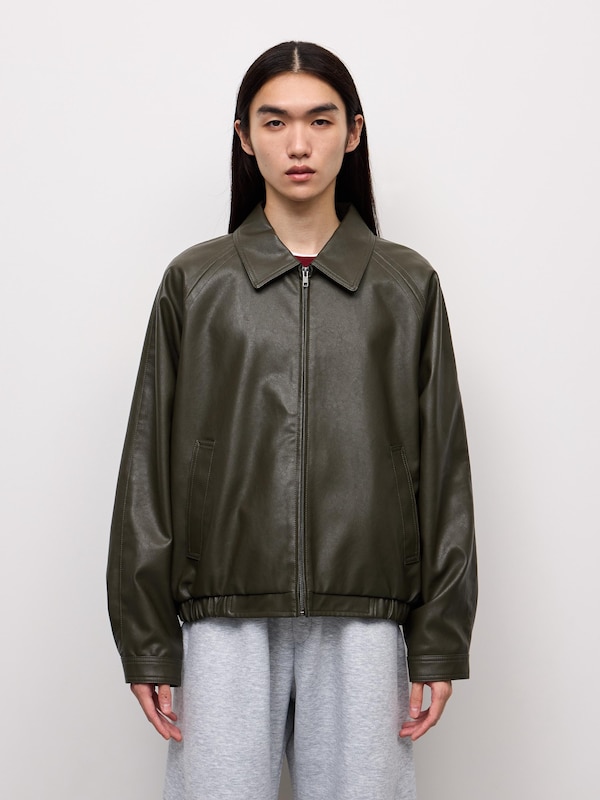 Faux Leather Zip Jacket | MN