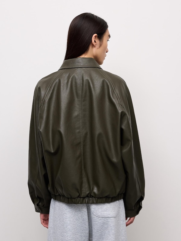 Faux Leather Zip Jacket | MN