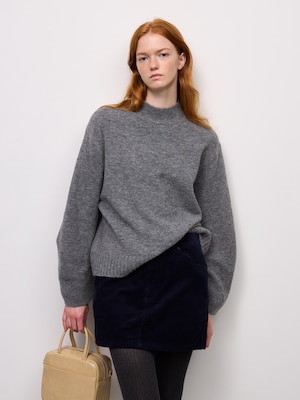 Puffy Touch Knit Oversized High Neck Sweater | CL