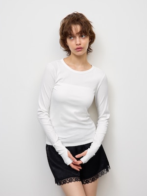 Warm Ribbed Crew Neck T-Shirt | Long | CL