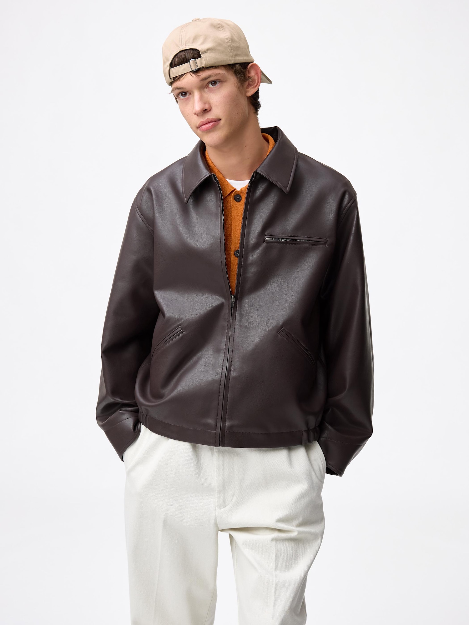 Faux Leather Work Jacket | GU US