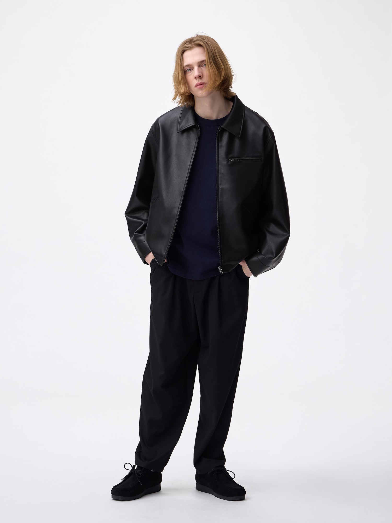 Men's Faux Leather Work Jacket | GU US