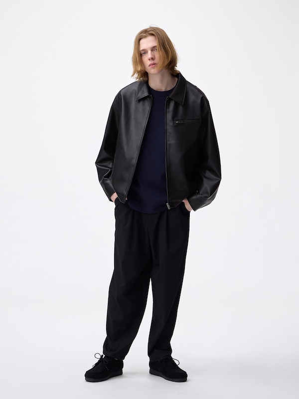 Faux Leather Work Jacket