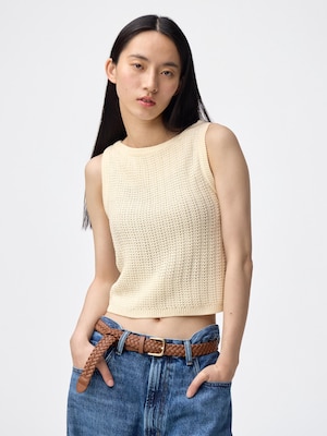 Boat Neck Knitted Tank Top