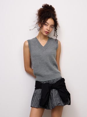 Rib Stitched Knitted Vest | UL