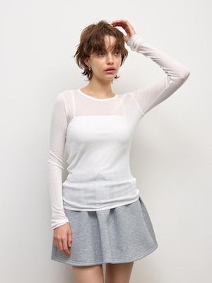 Warm Pointelle Crew Neck T-Shirt | 12