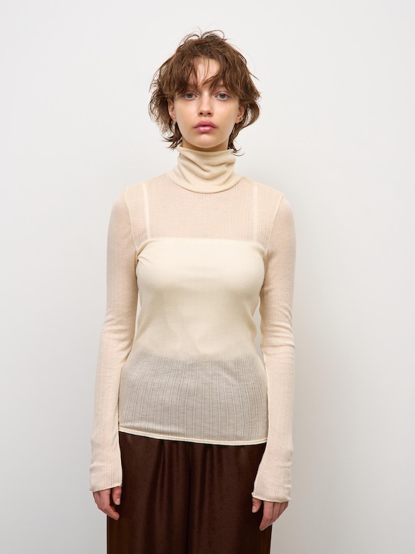 Warm Pointelle Turtleneck T-Shirt | 12 | CZ