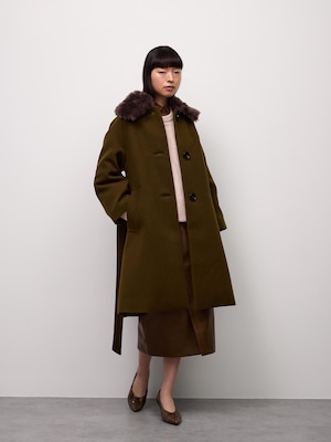 Belted A-line Long Coat | CL