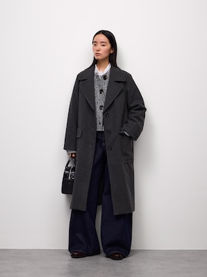 COZY MELTON Tailored Long Coat | CL