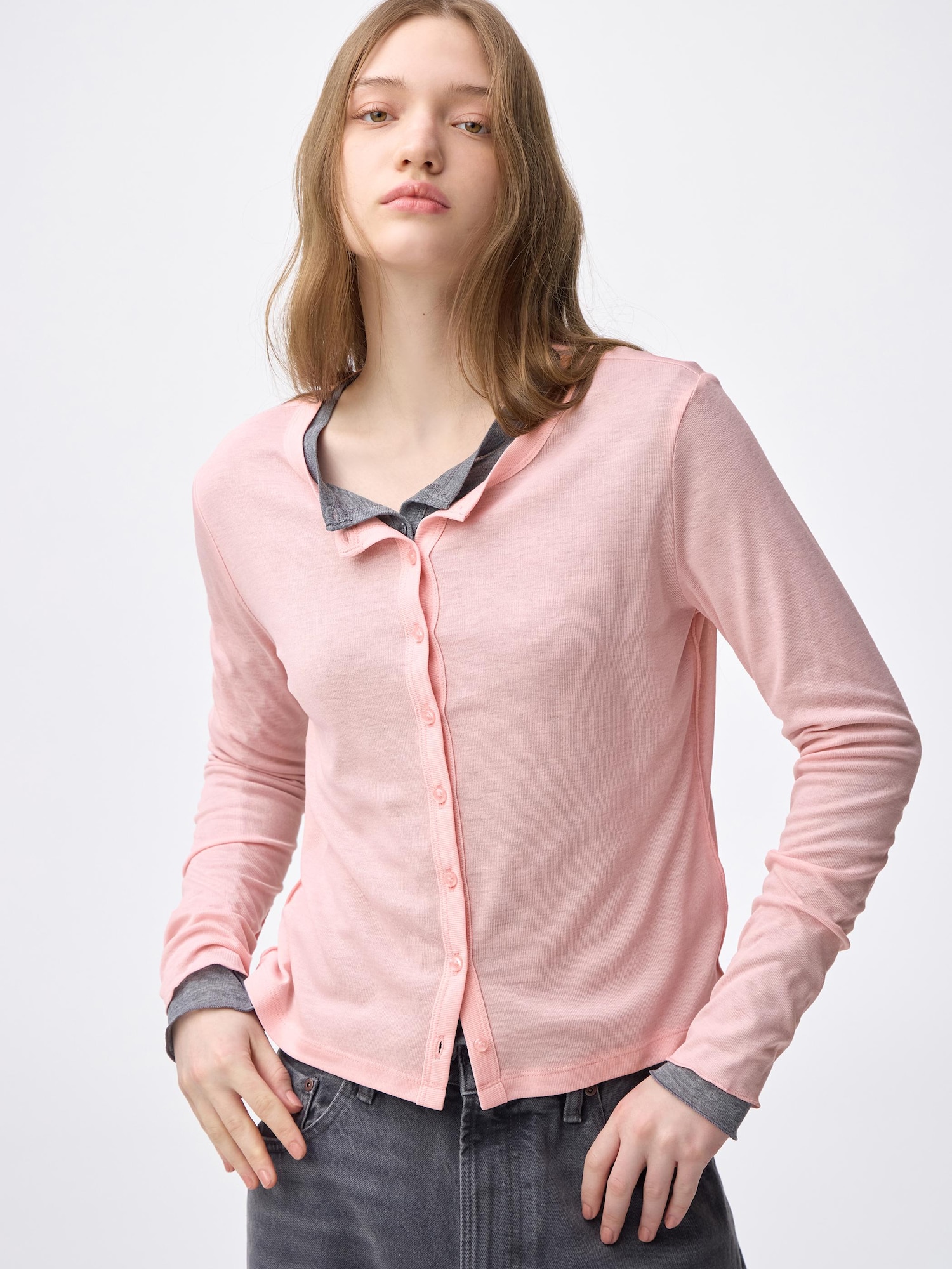 トップス Carina seethrough cardigan AM0260A Women's Soft Sheer Cardigan | GU US