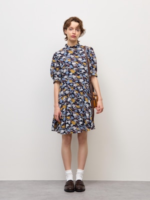 Stand-Up Collar Dress | Halfslv