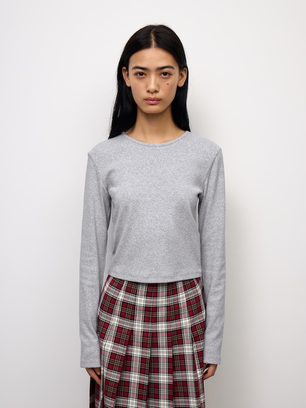 Ribbed Cropped T-Shirt | Long | PF