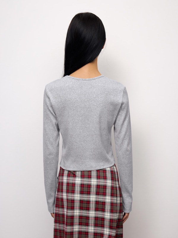 Ribbed Cropped T-Shirt | Long | PF