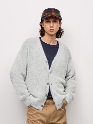 Feather Yarn V Neck Cardigan | CL