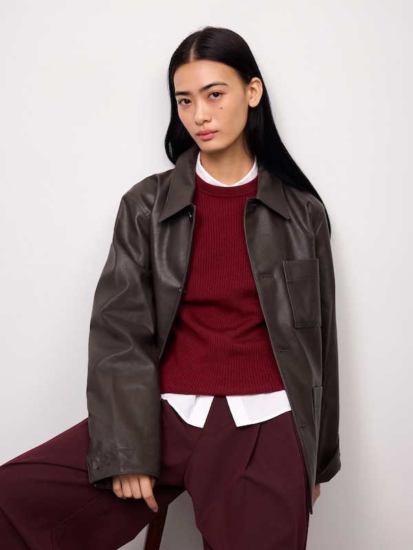 Faux Leather Coverall Jacket | MN