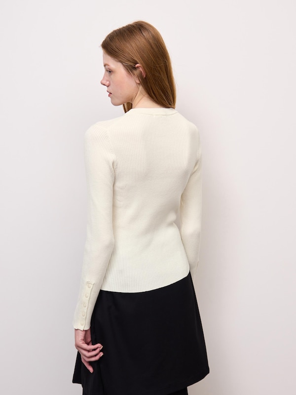 Fine Gauge Knit Ribbed Sweater | MN