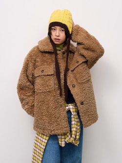 Fluffy Faux Shearling CPO Jacket
