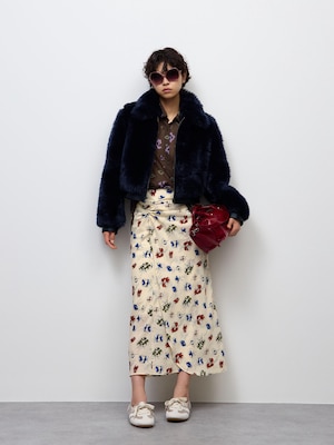 Flower Printed Long Skirt | PF