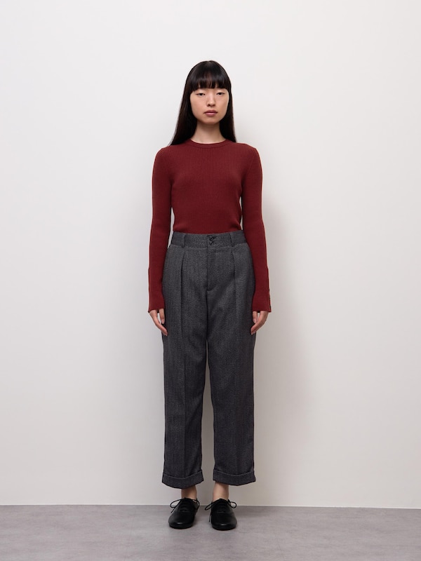 Pleated Tapered Pants | Tweedy | MN