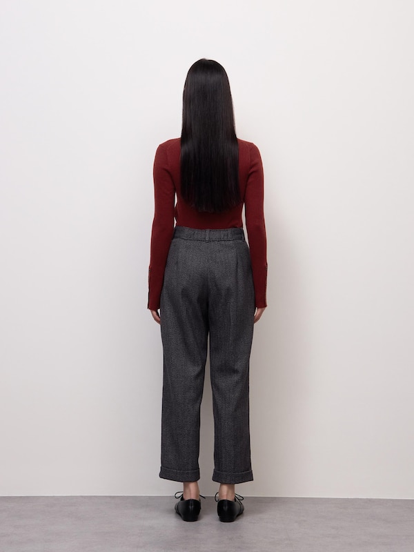 Pleated Tapered Pants | Tweedy | MN