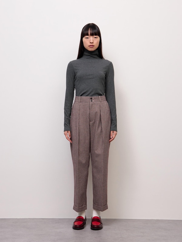 Pleated Tapered Pants | Check | CL