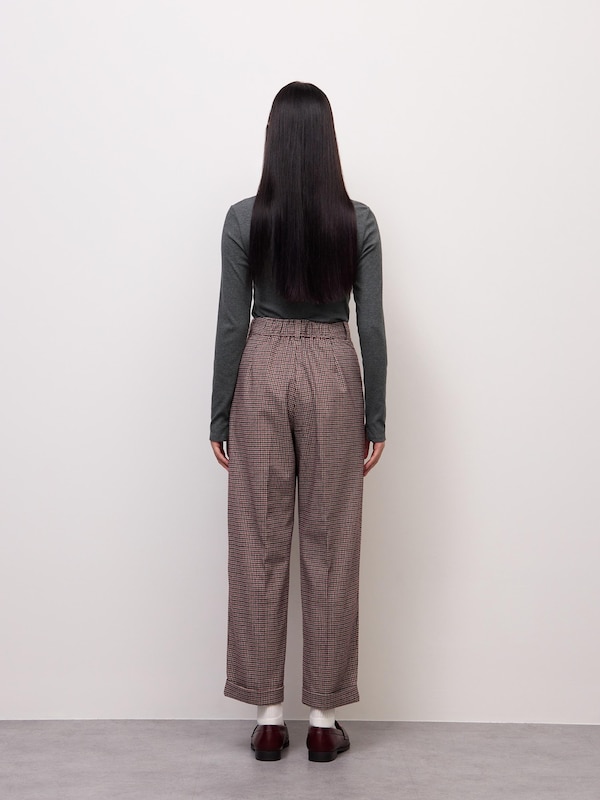 Pleated Tapered Pants | Check | CL