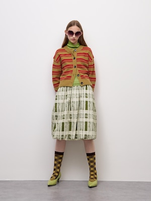 Balloon Checked Midi Skirt | PF
