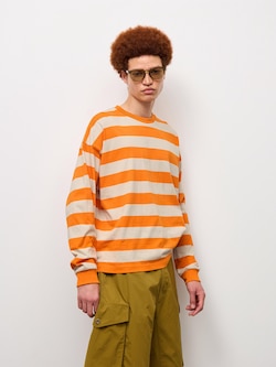 Cotton Boxy T-Shirt | Long | Stripe | UL
