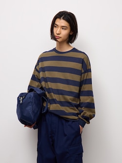 Cotton Boxy T-Shirt | Long | Stripe | UL