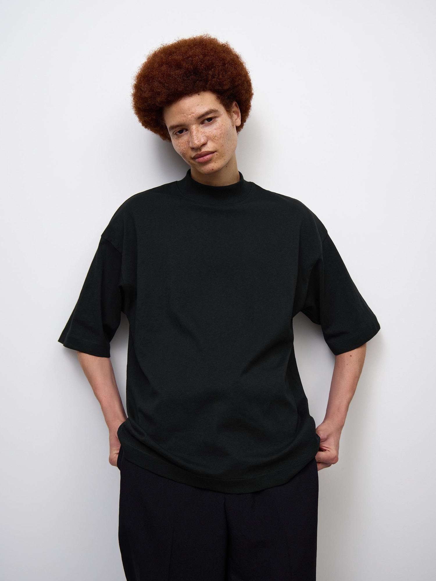 Men's Oversized Mock Neck T-Shirt | Halfslv | ST | GU US