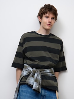 Cotton Boxy T-Shirt | Halfslv | Stripe | PF