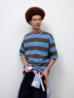 Cotton Boxy T-Shirt | Halfslv | Stripe | PF