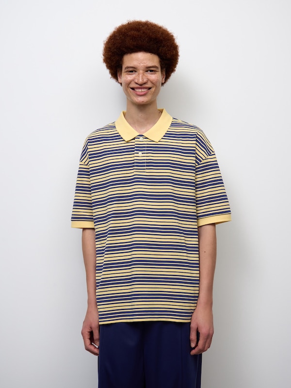 Dry Oversized Polo Shirt Halfslv | Stripe | ST
