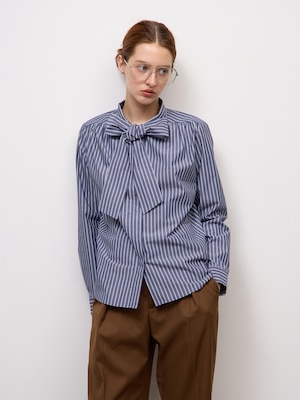 Bow Tie Striped Blouse | CL