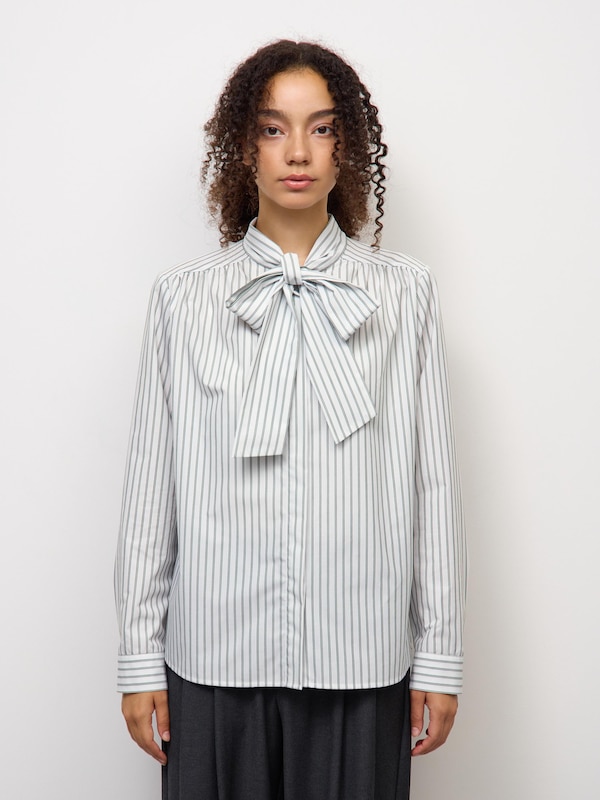 Bow Tie Striped Blouse | CL