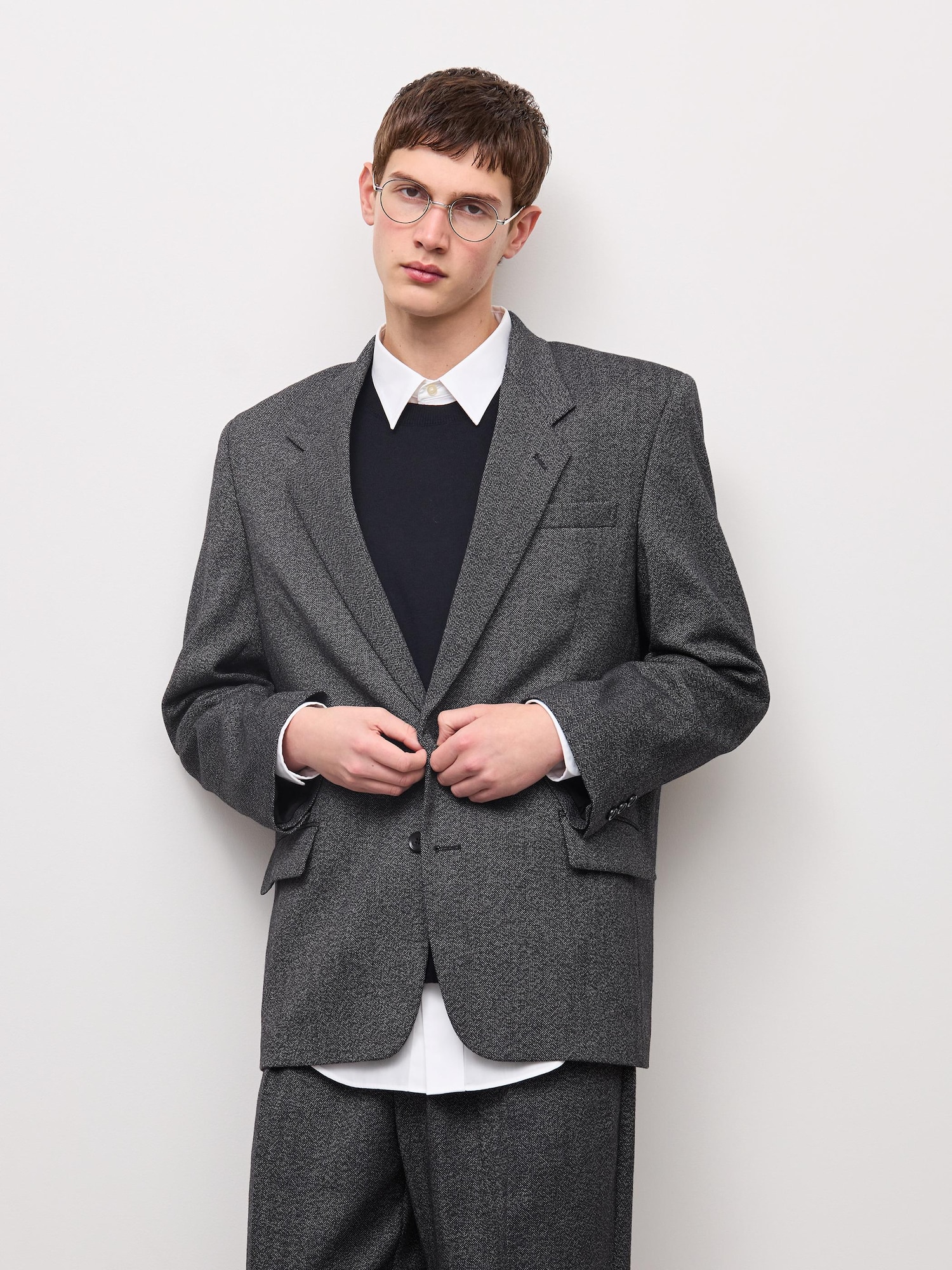 Men's Oversized Tailored Jacket | Patterned | MN | GU US