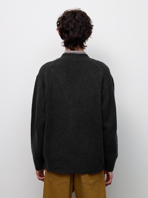Puffy Touch Knit V Neck Cardigan | CL