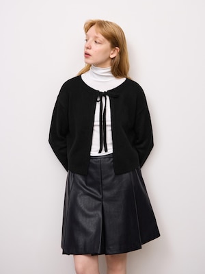 Puffy Touch Knit Ribbon Cardigan | MN