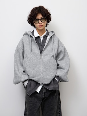 Sweat Balloon Sleeve Full-Zip Hoodie | UL
