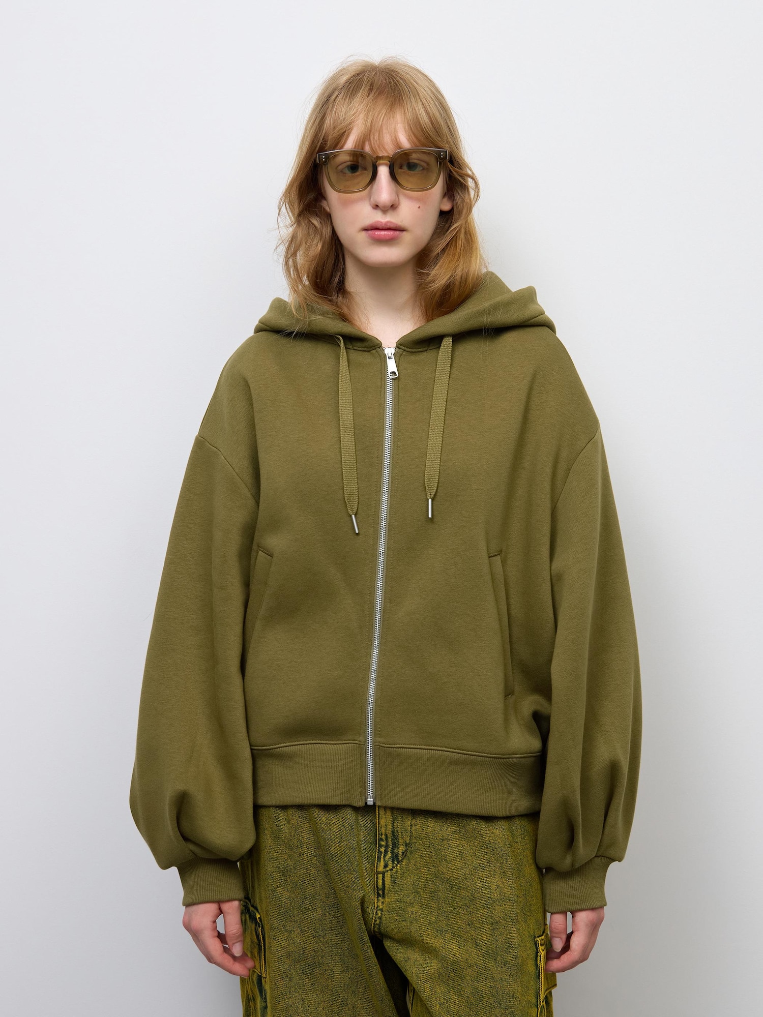 Women's Sweat Balloon Sleeve Full-Zip Hoodie | UL | GU US