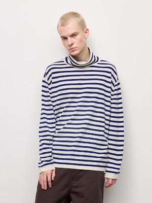 Fine Gauge Knit Turtleneck Sweater | Striped