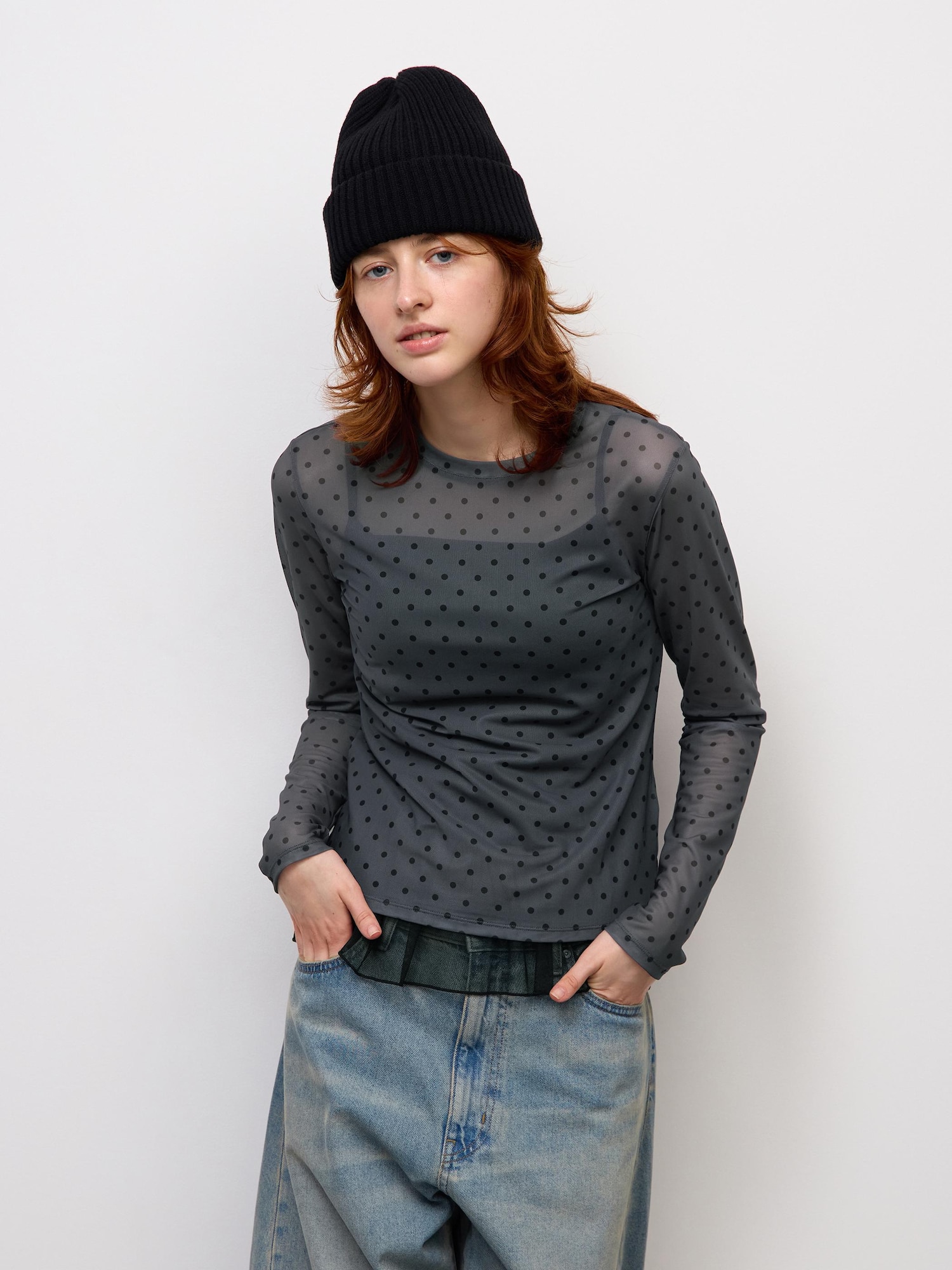Women's Sheer Dot T-Shirt | Long | PF | GU US