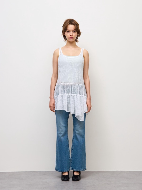 Lace Asymmetric Hem Tunic | Q