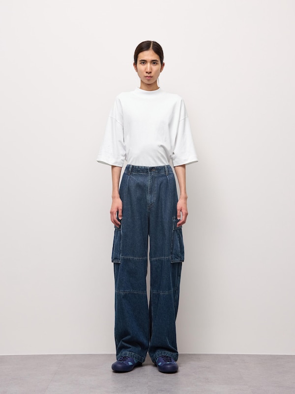 Denim Wide Cargo Pants | Long | UL