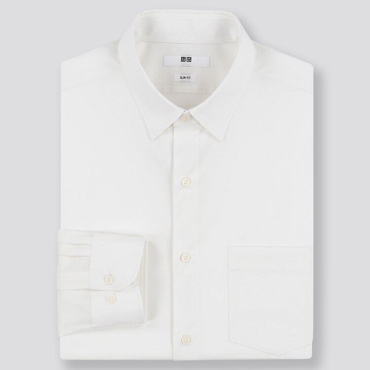 ユニクロ公式 | ファインクロスストレッチスリムフィットブロードシャツ（レギュラーカラー・XLサイズ・長袖）