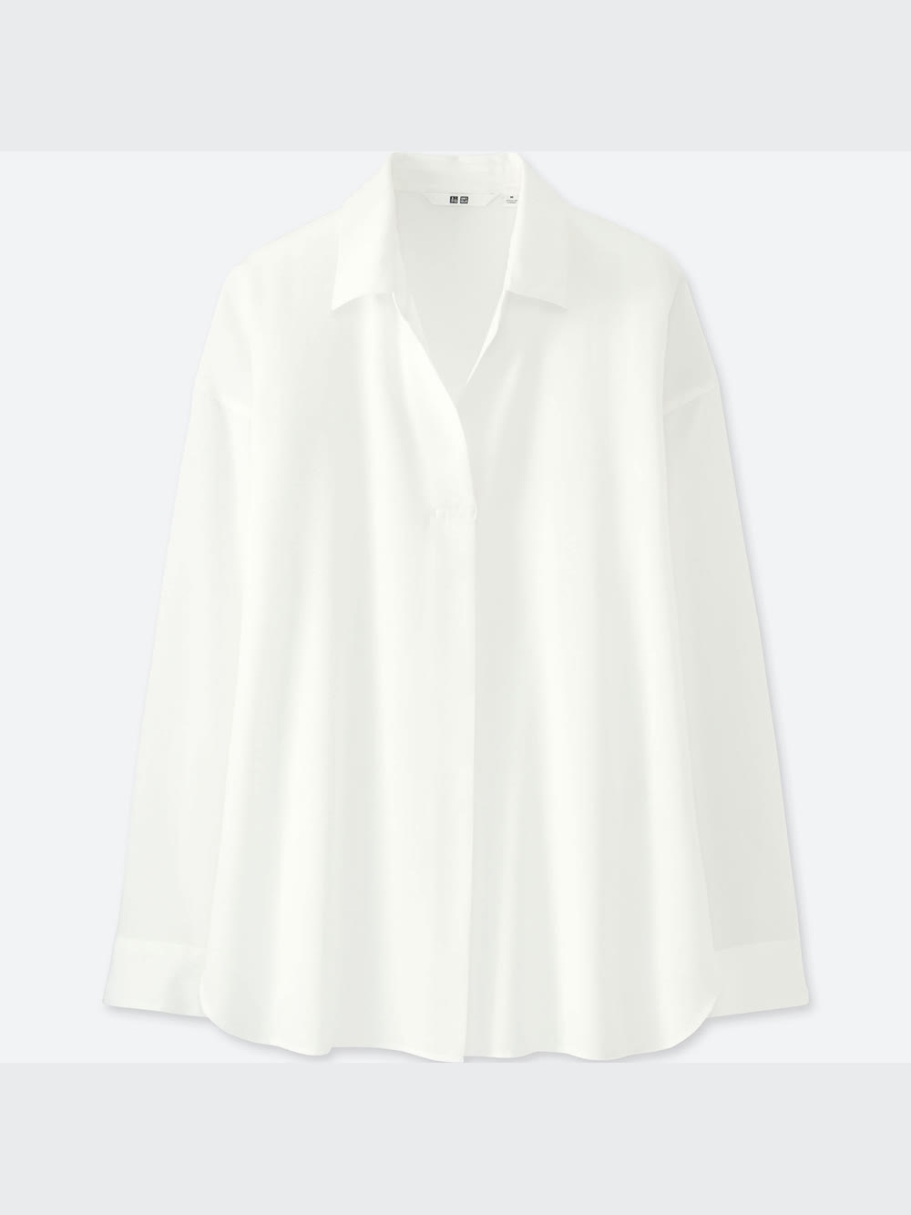 ユニクロ公式 | レーヨンエアリースキッパーカラーブラウス（長袖）の