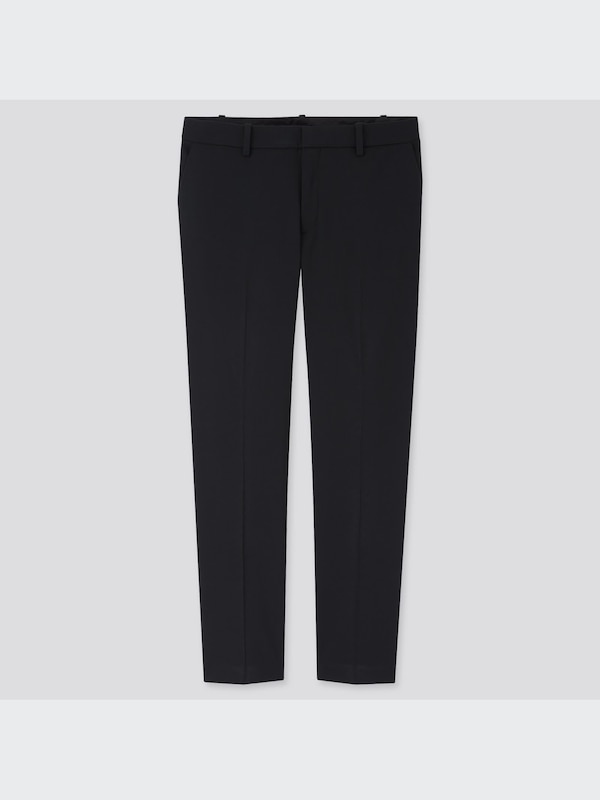 ストレッチテーパードアンクルパンツ（無地・ストライプ・股下72cm）